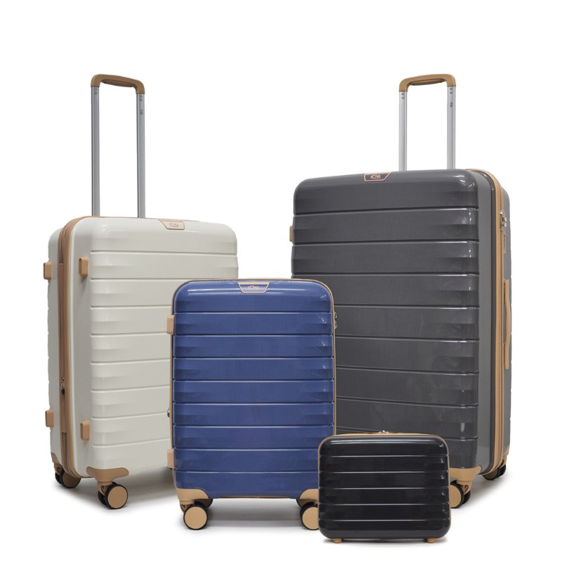 HQ LUGGAGE กระเป๋าเดินทาง PP 100% ระบบล็อค 3 รหัส 4 ล้อคู่ 360 ํ รุ่น Flora #5512X  ขนาด 14/20/24/28 นิ้ว