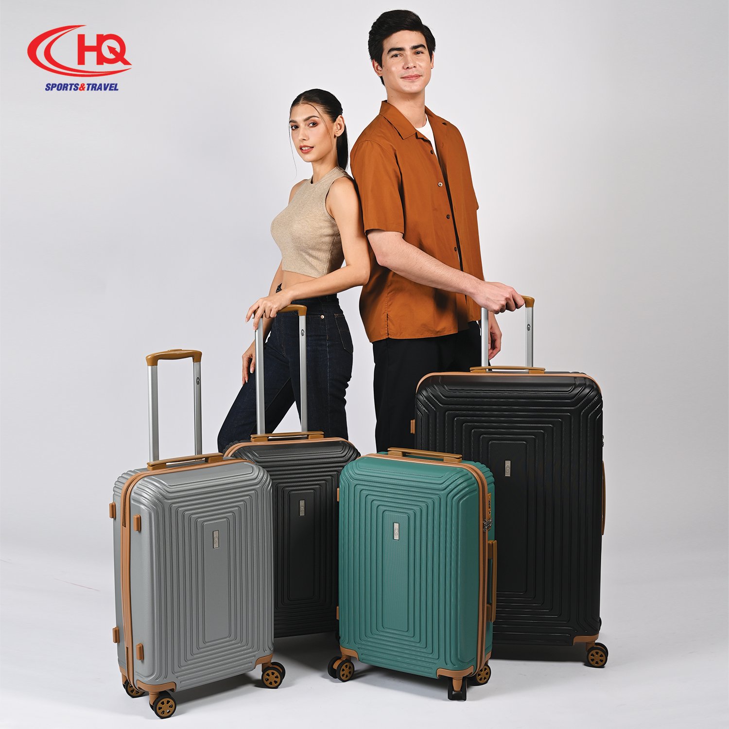 กระเป๋าเดินทาง HQ LUGGAGE รุ่น 8884 ผลิตจากวัสดุ ABS แข็งแรง น้ำหนักเบา มาพร้อมระบบล็อคมาตรฐาน TSA ปลอดภัยใช้ได้ทั่วโลก 4 ล้อคู่ หมุนลื่น 360 องศา ขนาด 22/26 นิ้ว เหมาะสำหรับการเดินทางไกล ดีไซน์หรู ทันสมัย