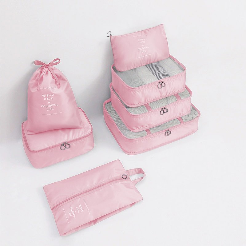 เซ็ตกระเป๋าจัดระเบียบ HQ LUGGAGE 7 ชิ้น น้ำหนักเบา ผลิตจากผ้าโพลีเอสเตอร์ แข็งแรงทนทาน เหมาะสำหรับจัดเก็บเสื้อผ้า ชุดชั้นใน รองเท้า และของใช้ต่างๆ ให้เป็นระเบียบในกระเป๋าเดินทาง ใช้งานสะดวก แยกหมวดหมู่ชัดเจน พร้อมซิปและหูรูด