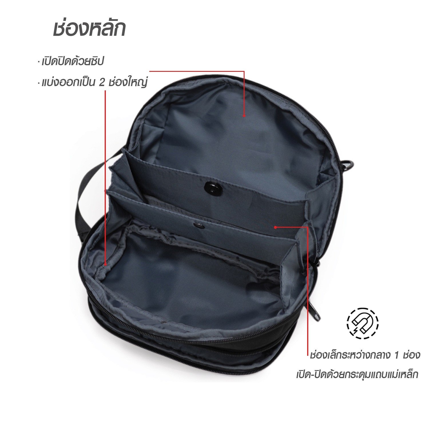 กระเป๋าสะพายข้าง HQ LUGGAGE รุ่น 3331 สีดำ ดีไซน์เรียบหรู มินิมอล ผลิตจากผ้าโพลีเอสเตอร์แข็งแรง กันละอองน้ำได้ดี น้ำหนักเบา พกพาสะดวก พร้อมสายสะพายถอดได้และสายคล้องมือ ใช้งานคล่องตัวในทุกวัน