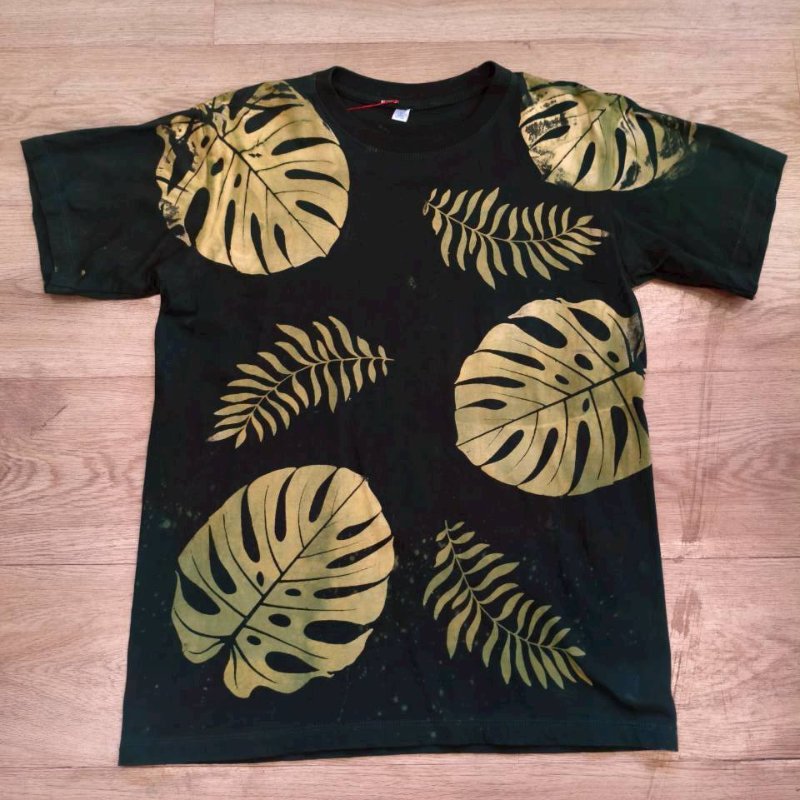 เสื้อยืดกัดลายใบไม้ PA5003 (สินค้าพรีออเดอร์)