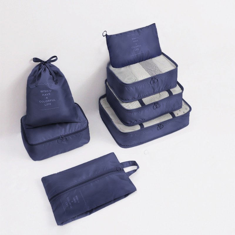 เซ็ตกระเป๋าจัดระเบียบ HQ LUGGAGE 7 ชิ้น น้ำหนักเบา ผลิตจากผ้าโพลีเอสเตอร์ แข็งแรงทนทาน เหมาะสำหรับจัดเก็บเสื้อผ้า ชุดชั้นใน รองเท้า และของใช้ต่างๆ ให้เป็นระเบียบในกระเป๋าเดินทาง ใช้งานสะดวก แยกหมวดหมู่ชัดเจน พร้อมซิปและหูรูด