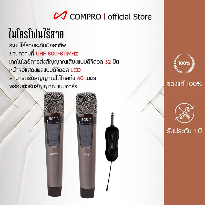 ไมค์โครโฟนคู่ ไมค์โครโฟนไร้สาย ไมค์ไร้สายแบบพกพา รุ่น Echo1 Plus