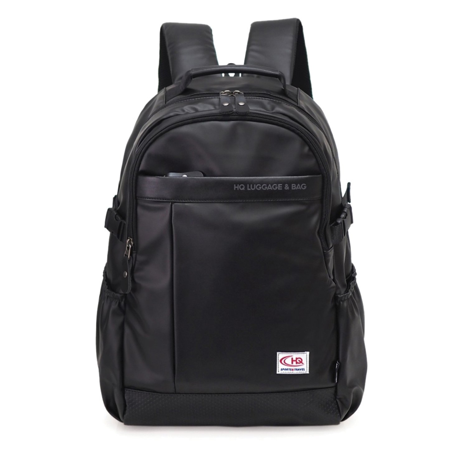 กระเป๋าเป้ HQ LUGGAGE รุ่น P9999 ดีไซน์เรียบหรู ผลิตจากผ้าโพลีเอสเตอร์เคลือบ PU/PVC กันน้ำ แข็งแรง ทนทาน ใส่โน้ตบุ๊คได้ถึง 16 นิ้ว พร้อมช่องเก็บ iPad, ปากกา, ร่ม และของใช้อื่น ๆ เหมาะสำหรับพกพาไปทำงานหรือเดินทาง