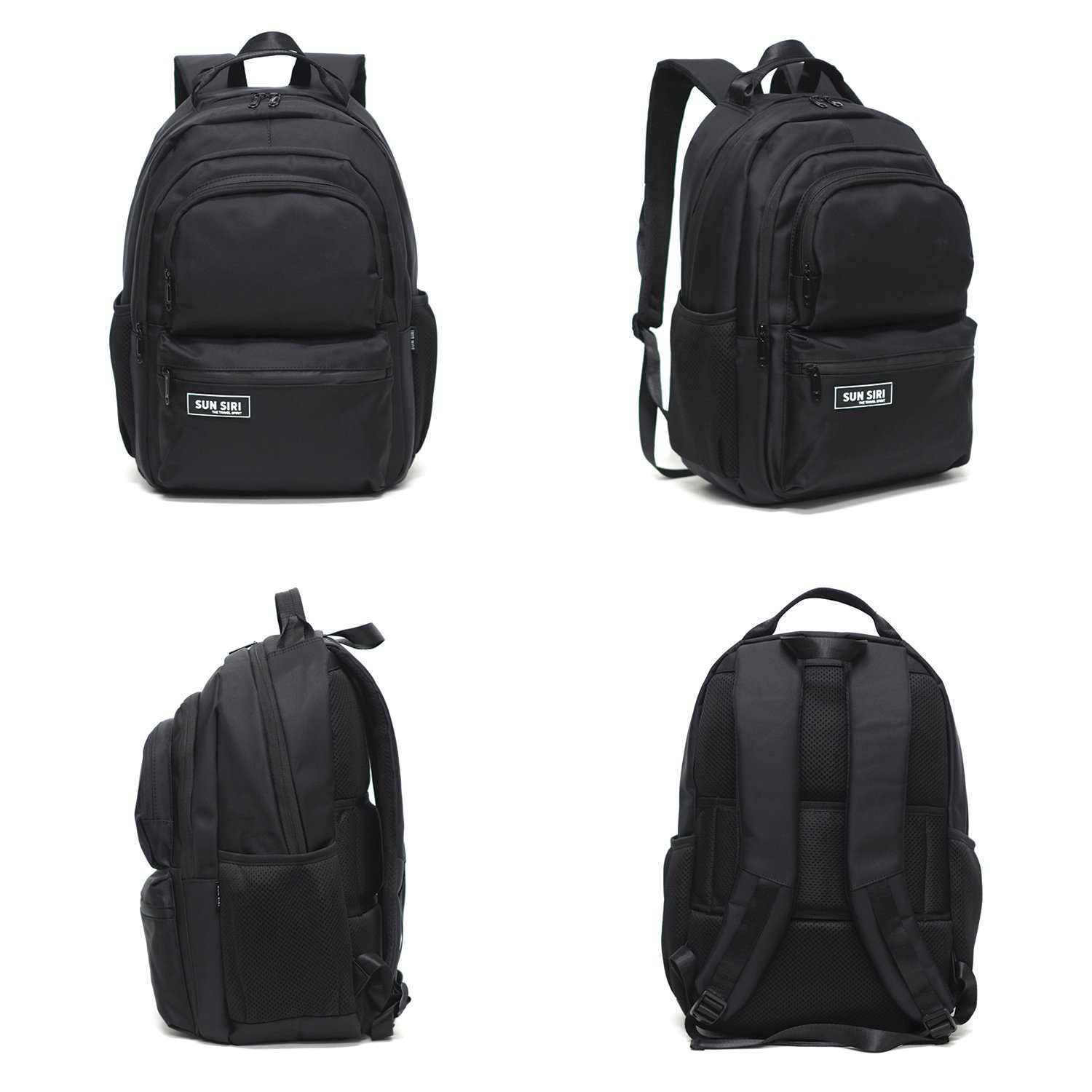 กระเป๋าเป้โน้ตบุ๊ค SUN SIRI รุ่น 13001 สีดำ ดีไซน์เรียบหรู ผลิตจากผ้าโพลีเอสเตอร์หนา น้ำหนักเบา กันน้ำ มีช่องแยกจัดเก็บครบ รองรับโน้ตบุ๊ค 15 นิ้ว พร้อมเสียบคันชักกระเป๋าเดินทางได้