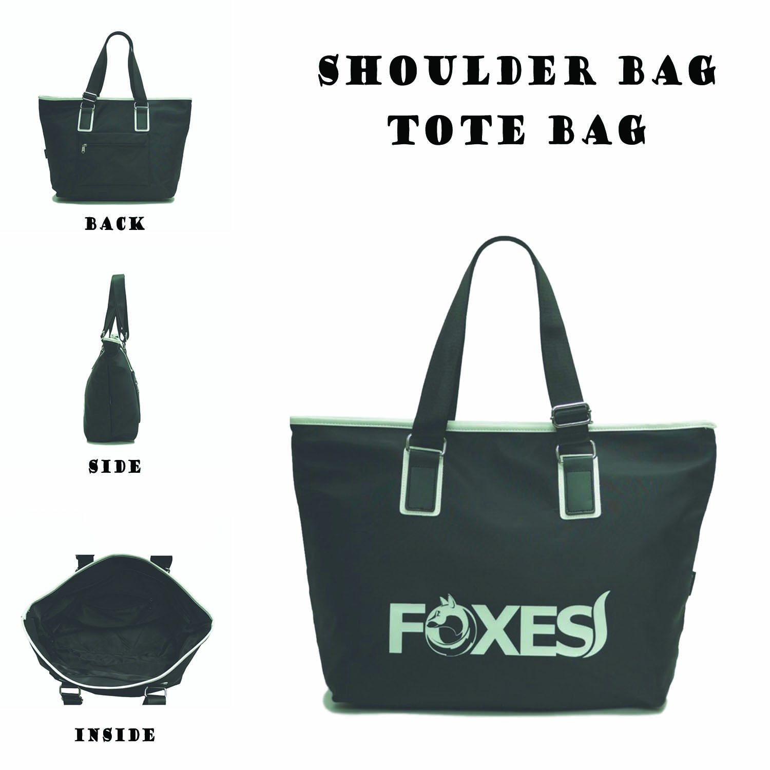 FOXES รุ่น B3312 กระเป๋าสะพายข้าง สีดำ ผลิตจากผ้าโพลีเอสเตอร์ เคลือบกันน้ำ 100% ช่องหลักกว้าง มีช่องซิปด้านใน สายสะพายปรับได้ ทนทาน ใช้งานสะดวก