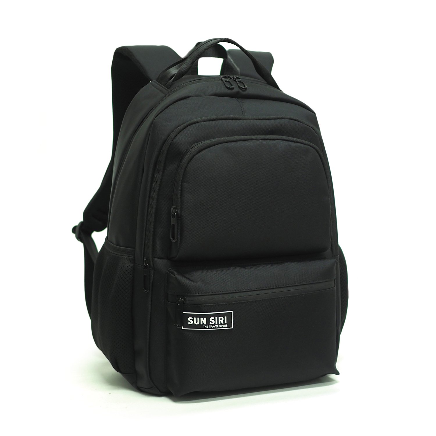 กระเป๋าเป้โน้ตบุ๊ค SUN SIRI รุ่น 13001 สีดำ ดีไซน์เรียบหรู ผลิตจากผ้าโพลีเอสเตอร์หนา น้ำหนักเบา กันน้ำ มีช่องแยกจัดเก็บครบ รองรับโน้ตบุ๊ค 15 นิ้ว พร้อมเสียบคันชักกระเป๋าเดินทางได้