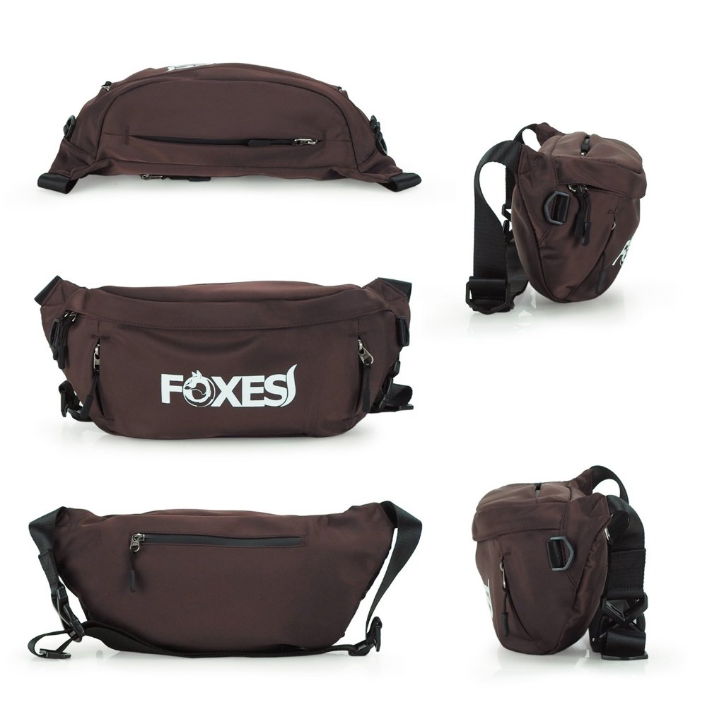 Foxes C10013 กระเป๋าคาดเอว / คาดอก น้ำหนักเบา ผลิตจากผ้าโพลีเอสเตอร์ กันละอองน้ำ มีหลายช่องซิป ปรับสายได้ถึง 150 ซม. เหมาะกับทุกสรีระ