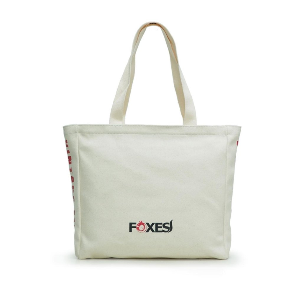 FOXES รุ่น F4401 กระเป๋าโท้ทผ้าแคนวาสฟอก เคลือบกันน้ำ 100% ดีไซน์เรียบหรู ช่องหลักซิปใหญ่ พร้อมช่องย่อยด้านใน เหมาะกับใช้งานทุกวัน แข็งแรงและทนทาน