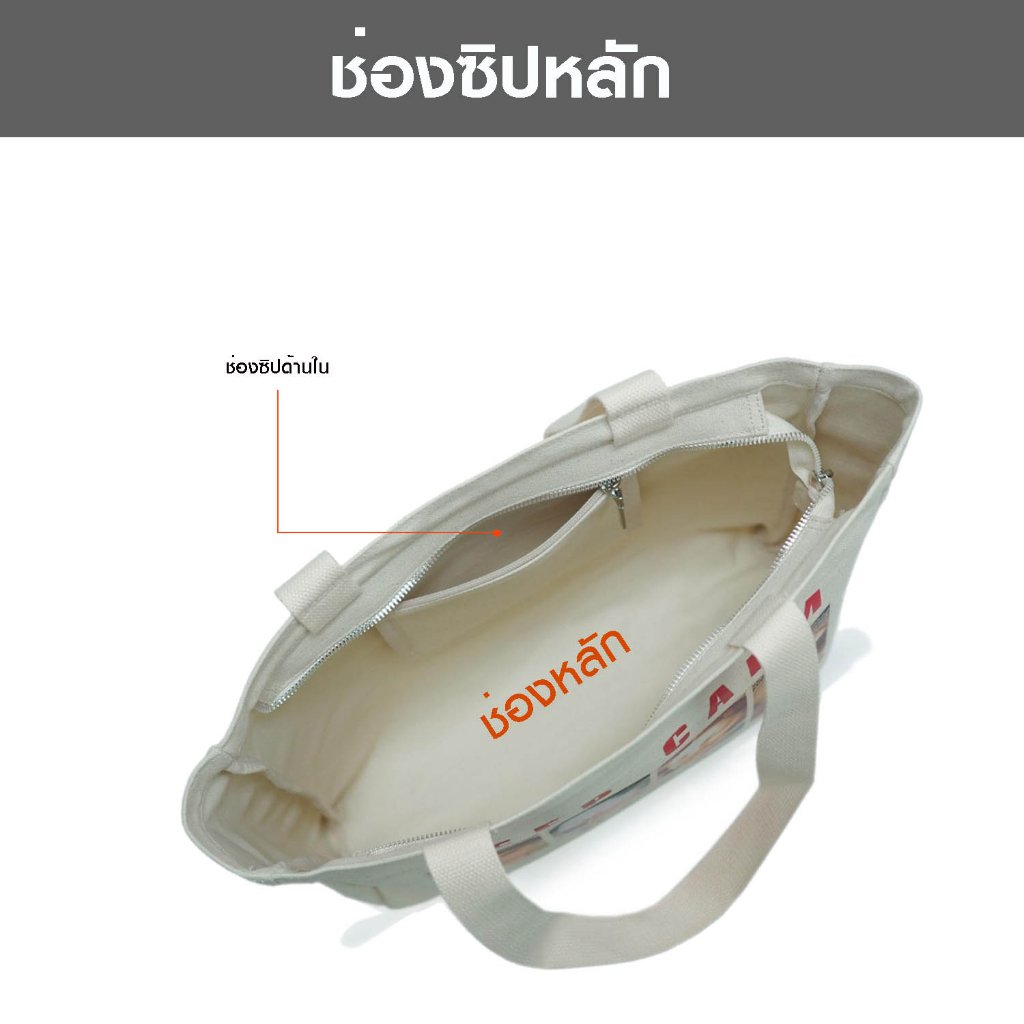 FOXES รุ่น F4401 กระเป๋าโท้ทผ้าแคนวาสฟอก เคลือบกันน้ำ 100% ดีไซน์เรียบหรู ช่องหลักซิปใหญ่ พร้อมช่องย่อยด้านใน เหมาะกับใช้งานทุกวัน แข็งแรงและทนทาน