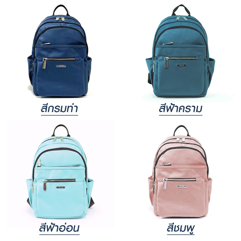 กระเป๋าเป้ผู้หญิง FOXES รุ่น 2978-11B ผลิตจากผ้าไนลอน กันน้ำ ดีไซน์ทันสมัย มีช่องซิปหลายจุด ใส่แท็บเล็ตได้ถึง 7 นิ้ว พร้อมสายสะพายปรับได้ เหมาะทั้งใช้เที่ยวและใช้ประจำวัน