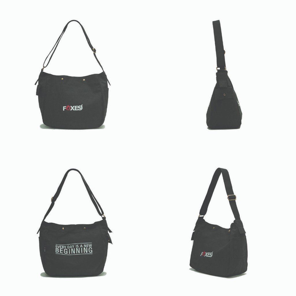FOXES รุ่น B3311 กระเป๋าสะพายข้างผ้าแคนวาสฟอก เคลือบกันน้ำ 100% เปิด-ปิดด้วยกระดุมแม่เหล็ก มีช่องย่อย 3 ช่อง สายสะพายปรับได้ ใช้ได้ทุกวัน