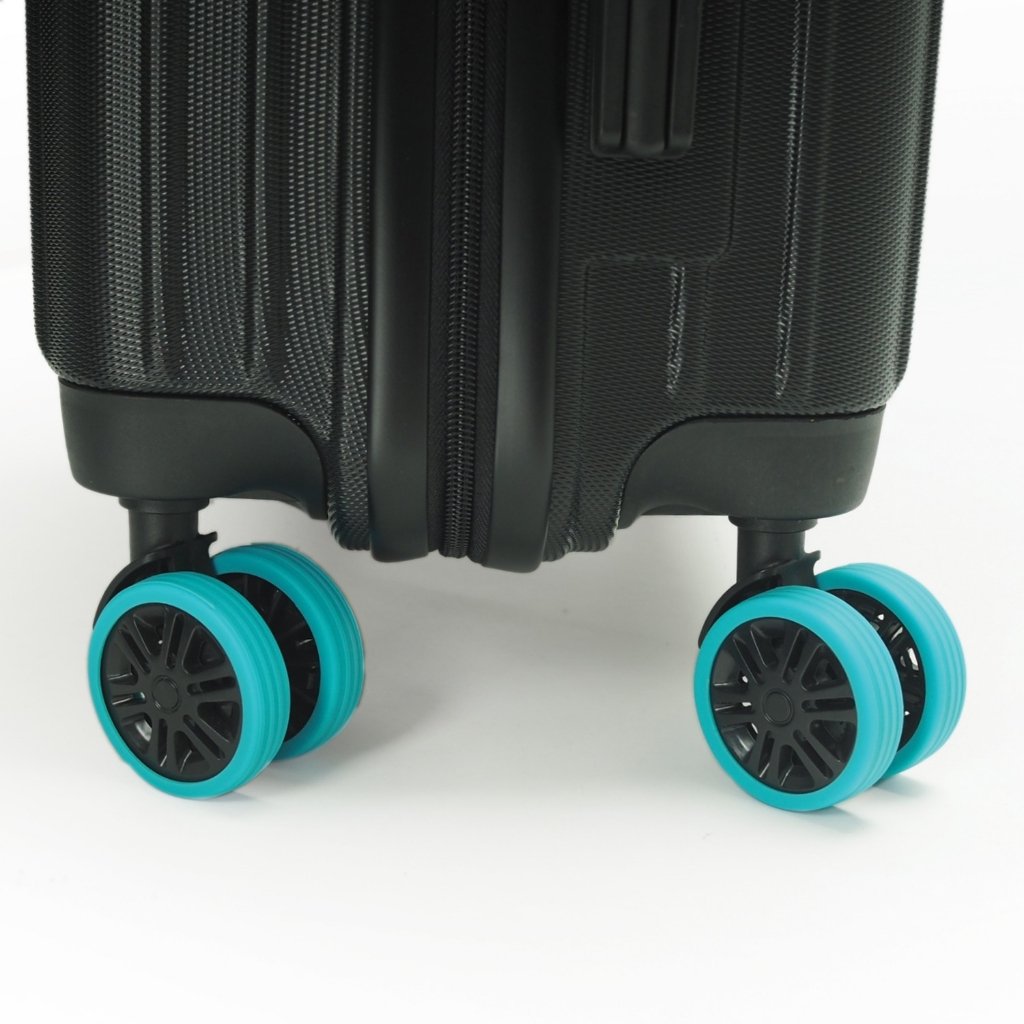HQ LUGGAGE ยางหุ้มล้อกระเป๋าเดินทาง แบบซิลิโคน ทนร้อนสูง ลดเสียงรบกวน ป้องกันล้อสึกก่อนเสียหาย ใช้ได้กับล้อคู่ 1 ชุดมี 8 ชิ้น สีสันสะดุดตา เหมาะสำหรับคนเดินทางบ่อย